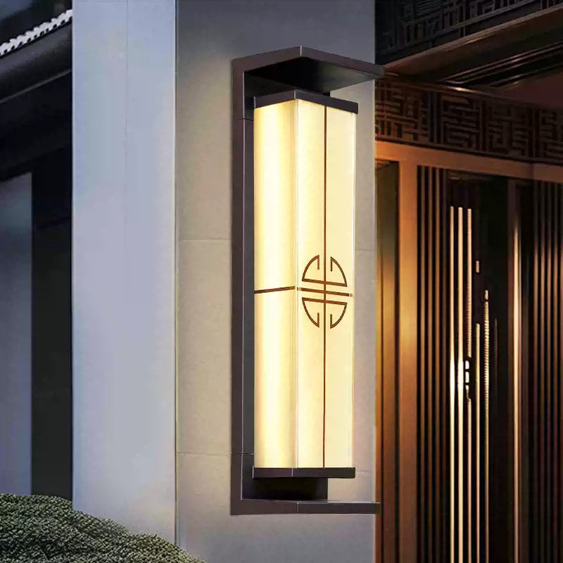 Rectangular Steel LED Outdoor Solar Wall Sconce Lamp
