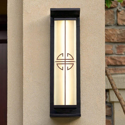 Rectangular Steel LED Outdoor Solar Wall Sconce Lamp