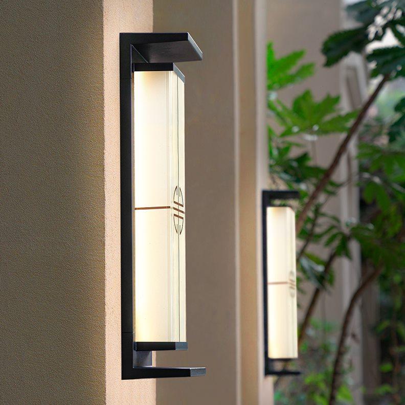 Rectangular Steel LED Outdoor Solar Wall Sconce Lamp