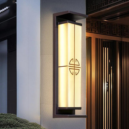 Rectangular Steel LED Outdoor Solar Wall Sconce Lamp