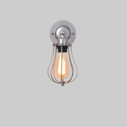 Iron Frame Gourd Shade 1/2-Light Wall Sconce Lamp