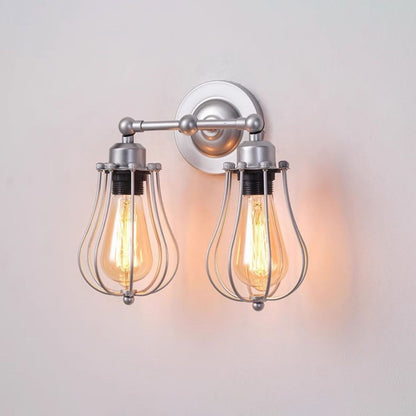 Iron Frame Gourd Shade 1/2-Light Wall Sconce Lamp