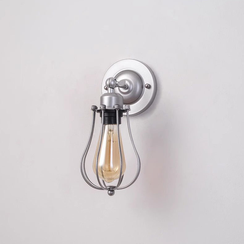 Iron Frame Gourd Shade 1/2-Light Wall Sconce Lamp