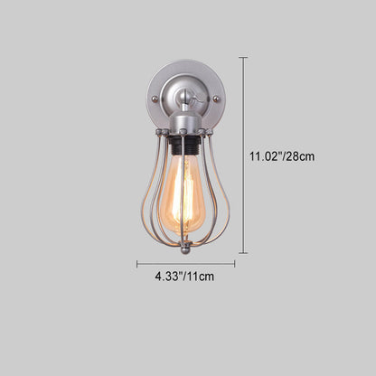 Iron Frame Gourd Shade 1/2-Light Wall Sconce Lamp