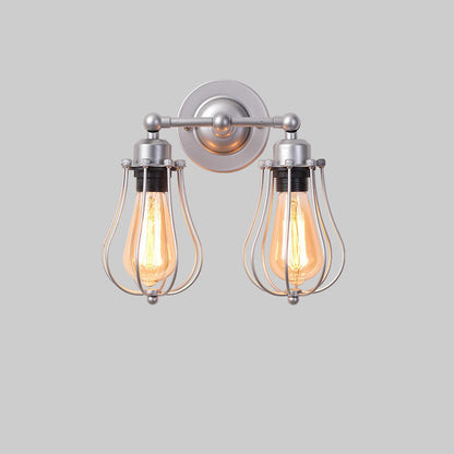 Iron Frame Gourd Shade 1/2-Light Wall Sconce Lamp