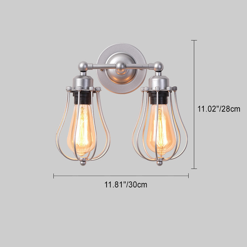 Iron Frame Gourd Shade 1/2-Light Wall Sconce Lamp