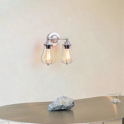 Iron Frame Gourd Shade 1/2-Light Wall Sconce Lamp