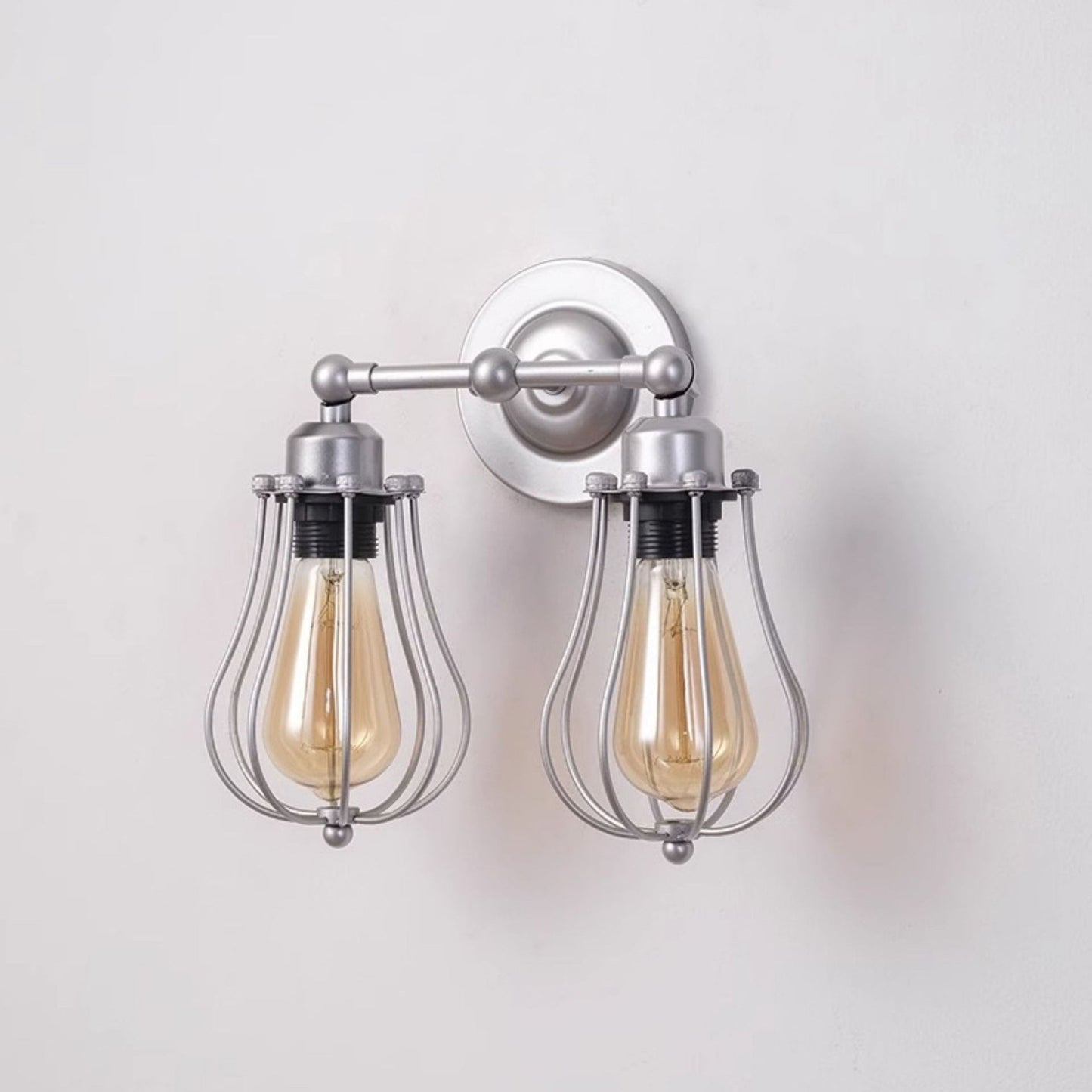 Iron Frame Gourd Shade 1/2-Light Wall Sconce Lamp