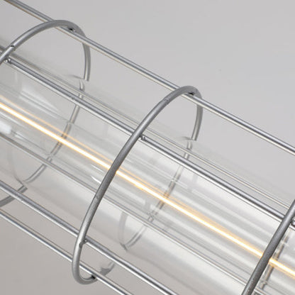 Industrial Cylinder Hardware Glass 1-Light Wall Sconce Lamp