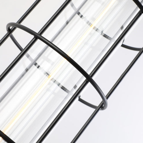 Industrial Cylinder Hardware Glass 1-Light Wall Sconce Lamp