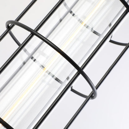 Industrial Cylinder Hardware Glass 1-Light Wall Sconce Lamp