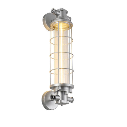Industrial Cylinder Hardware Glass 1-Light Wall Sconce Lamp