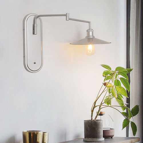 Industrial Iron Conical Shade 1-Light Wall Sconce Lamp