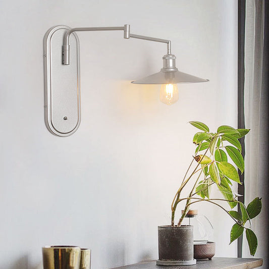 Industrial Iron Conical Shade 1-Light Wall Sconce Lamp