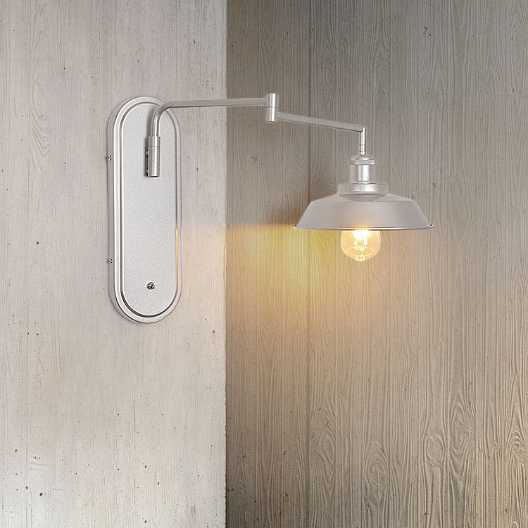 Industrial Iron Conical Shade 1-Light Wall Sconce Lamp