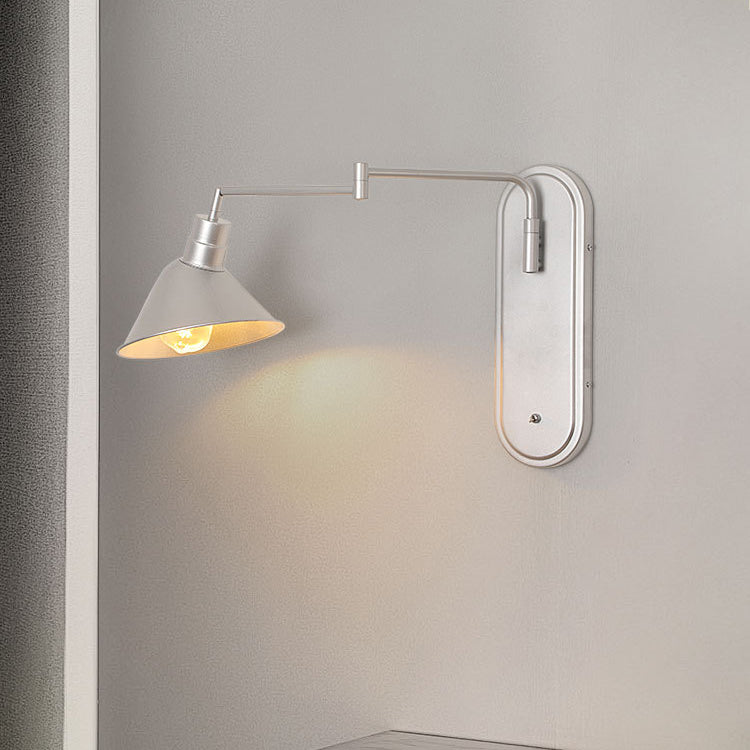 Industrial Iron Conical Shade 1-Light Wall Sconce Lamp