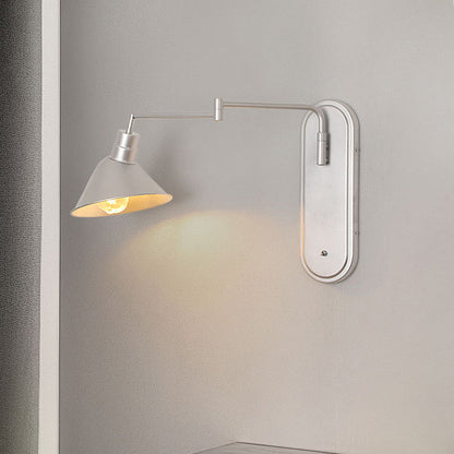 Industrial Iron Conical Shade 1-Light Wall Sconce Lamp