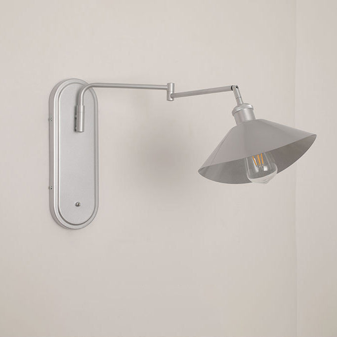 Industrial Iron Conical Shade 1-Light Wall Sconce Lamp