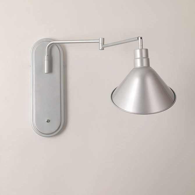 Industrial Iron Conical Shade 1-Light Wall Sconce Lamp