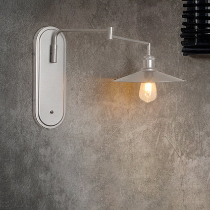 Industrial Iron Conical Shade 1-Light Wall Sconce Lamp