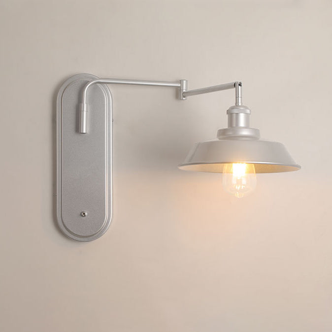 Industrial Iron Conical Shade 1-Light Wall Sconce Lamp