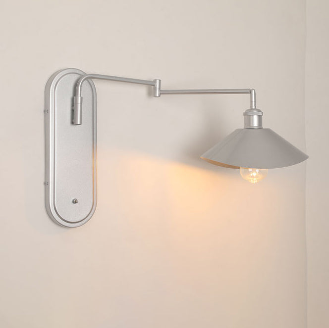 Industrial Iron Conical Shade 1-Light Wall Sconce Lamp
