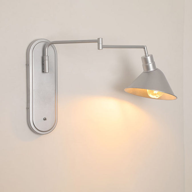 Industrial Iron Conical Shade 1-Light Wall Sconce Lamp