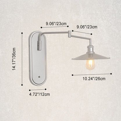 Industrial Iron Conical Shade 1-Light Wall Sconce Lamp