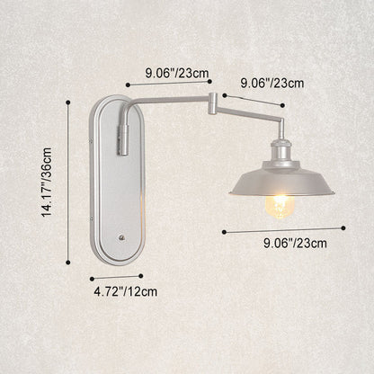 Industrial Iron Conical Shade 1-Light Wall Sconce Lamp
