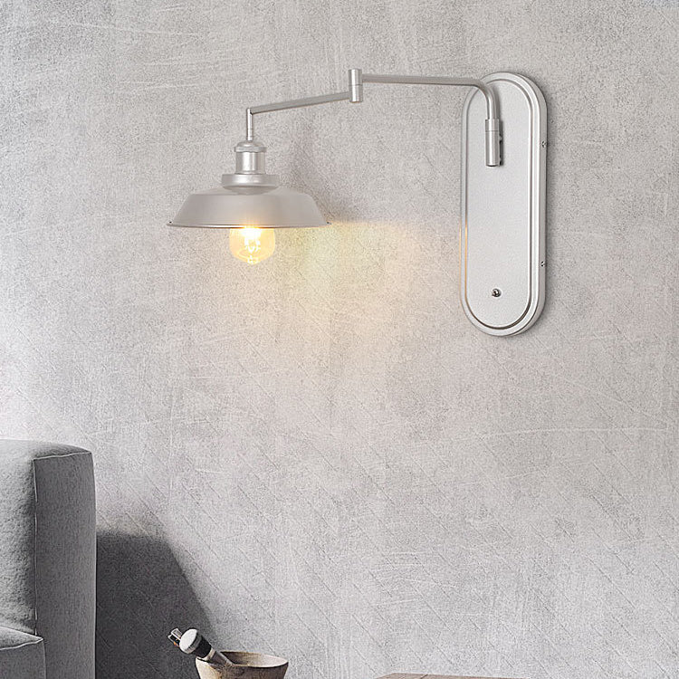 Industrial Iron Conical Shade 1-Light Wall Sconce Lamp