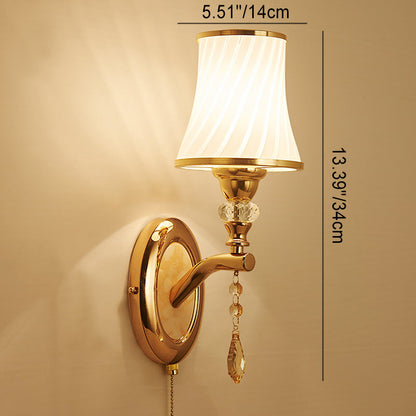 Zinc Alloy Glass Curved Shade 1-Light Wall Sconce Lamp