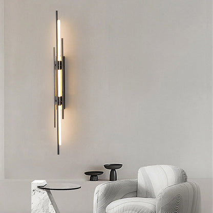 Iron Geometric Long Strip Grille LED Wall Sconce Lamp