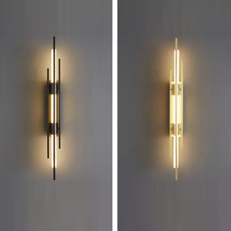 Iron Geometric Long Strip Grille LED Wall Sconce Lamp