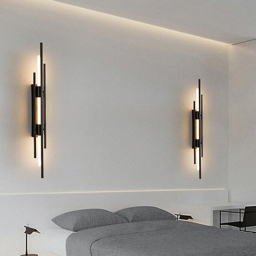 Iron Geometric Long Strip Grille LED Wall Sconce Lamp