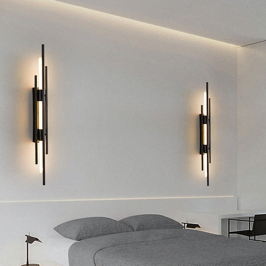 Iron Geometric Long Strip Grille LED Wall Sconce Lamp