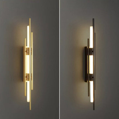 Iron Geometric Long Strip Grille LED Wall Sconce Lamp