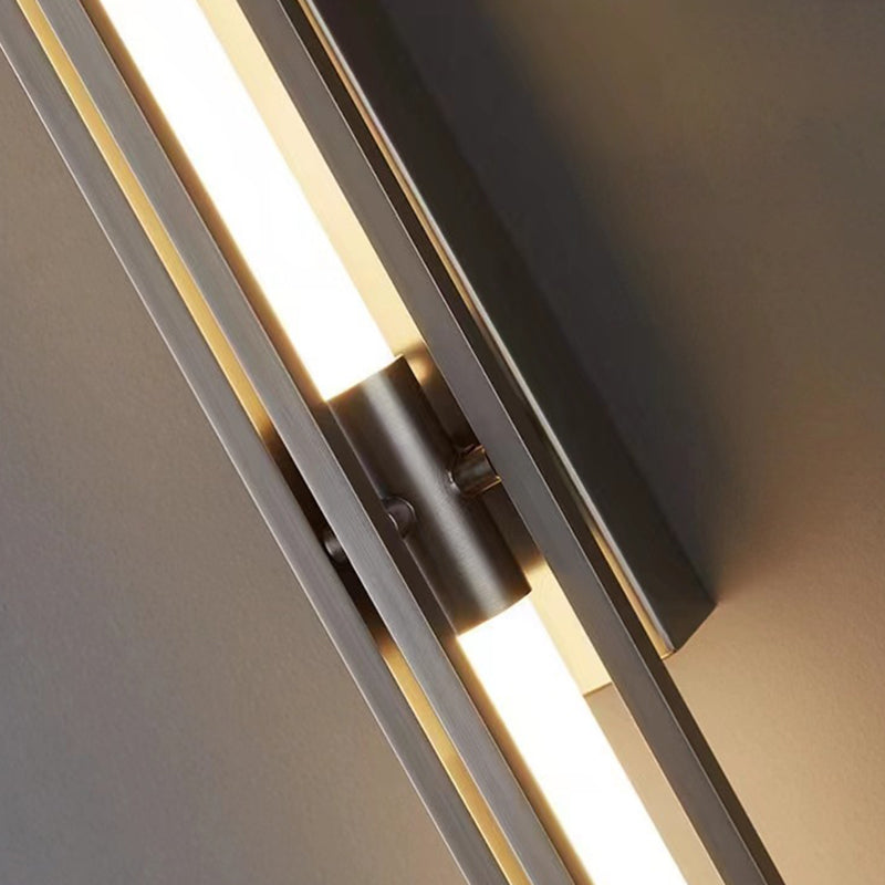 Iron Geometric Long Strip Grille LED Wall Sconce Lamp