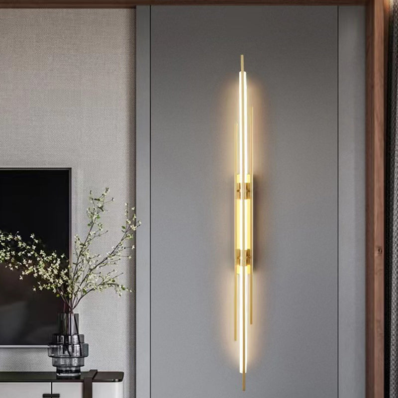 Iron Geometric Long Strip Grille LED Wall Sconce Lamp
