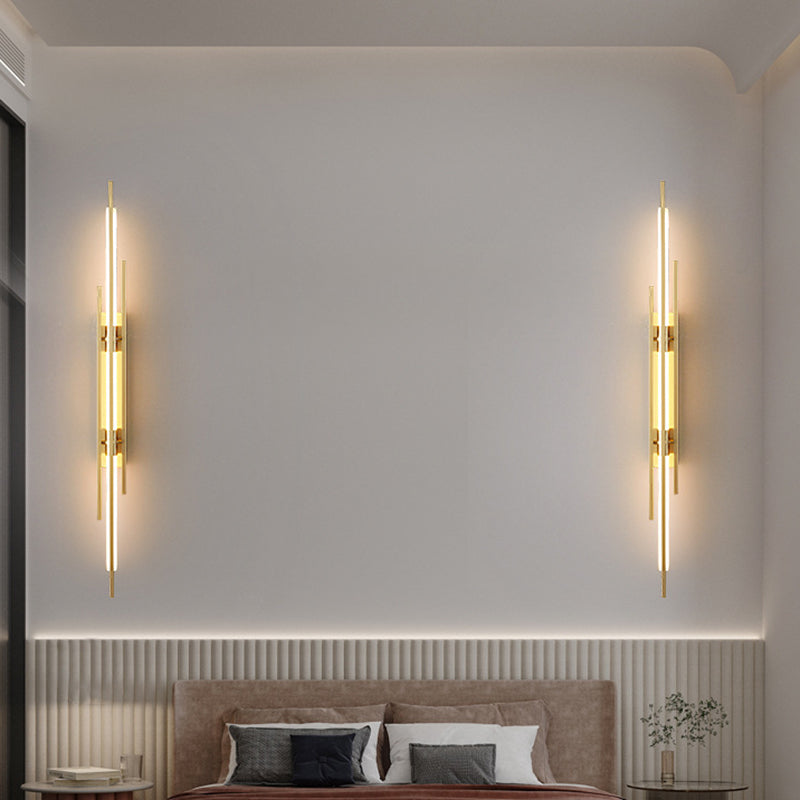 Iron Geometric Long Strip Grille LED Wall Sconce Lamp