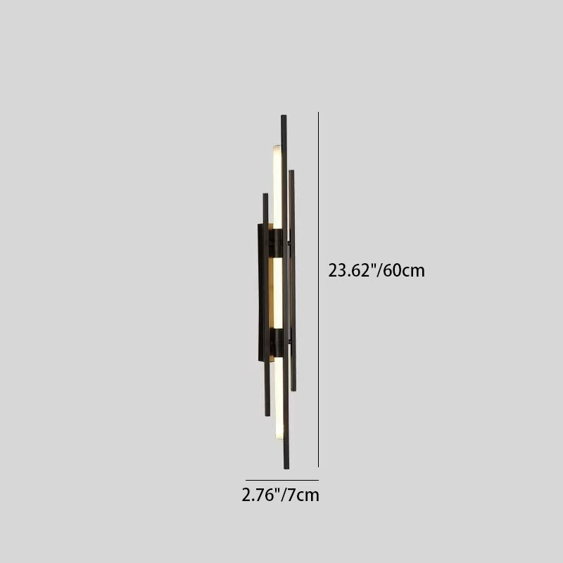 Iron Geometric Long Strip Grille LED Wall Sconce Lamp