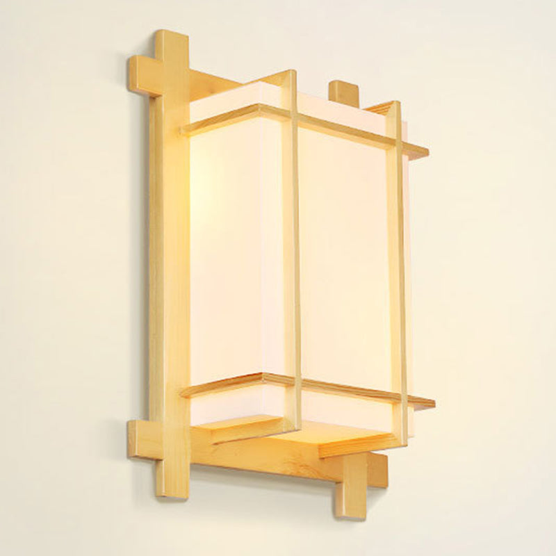Japanese Faux Parchment Shade 2-Light Wall Sconce Lamp