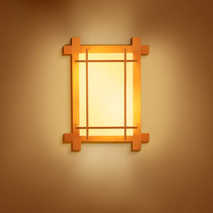 Japanese Faux Parchment Shade 2-Light Wall Sconce Lamp