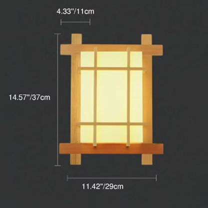 Japanese Faux Parchment Shade 2-Light Wall Sconce Lamp