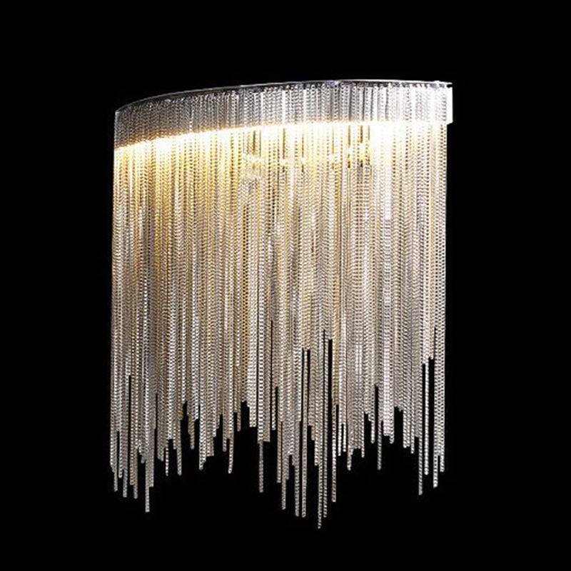 Stainless Aluminum Tassel Chain Arc LED Wall Sconce Lamp