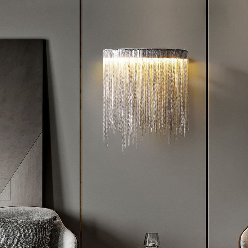 Stainless Aluminum Tassel Chain Arc LED Wall Sconce Lamp