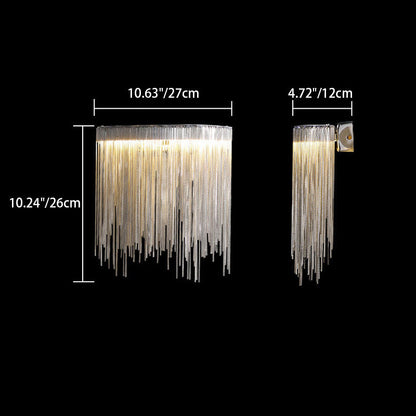 Stainless Aluminum Tassel Chain Arc LED Wall Sconce Lamp