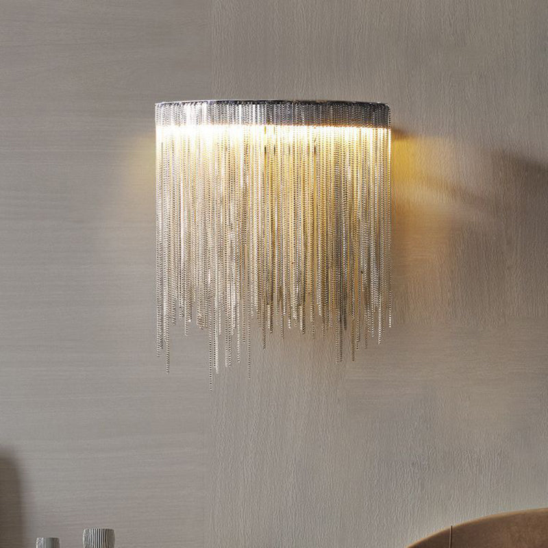 Stainless Aluminum Tassel Chain Arc LED Wall Sconce Lamp