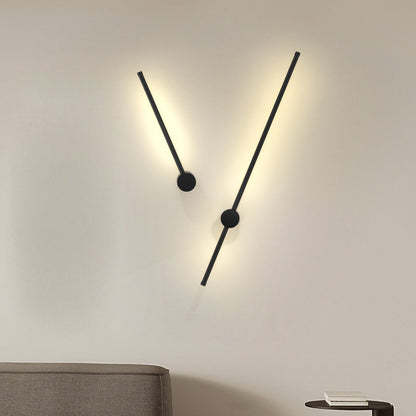 Aluminum Geometric Straight Line LED Wall Sconce Lamp