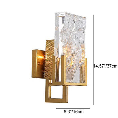 Metal Crystal Rectangular Shade 1-Light Wall Sconce Lamp