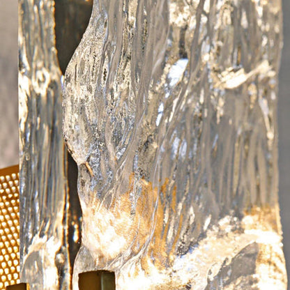 Metal Crystal Rectangular Shade 1-Light Wall Sconce Lamp